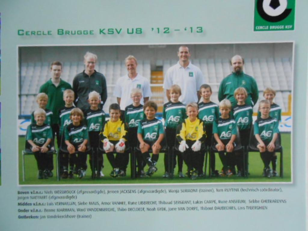 poster foto Cercle Brugge KSV "U8" 2012 - 2013 met namen, Ophalen of Verzenden, Nieuw, Poster, Plaatje of Sticker