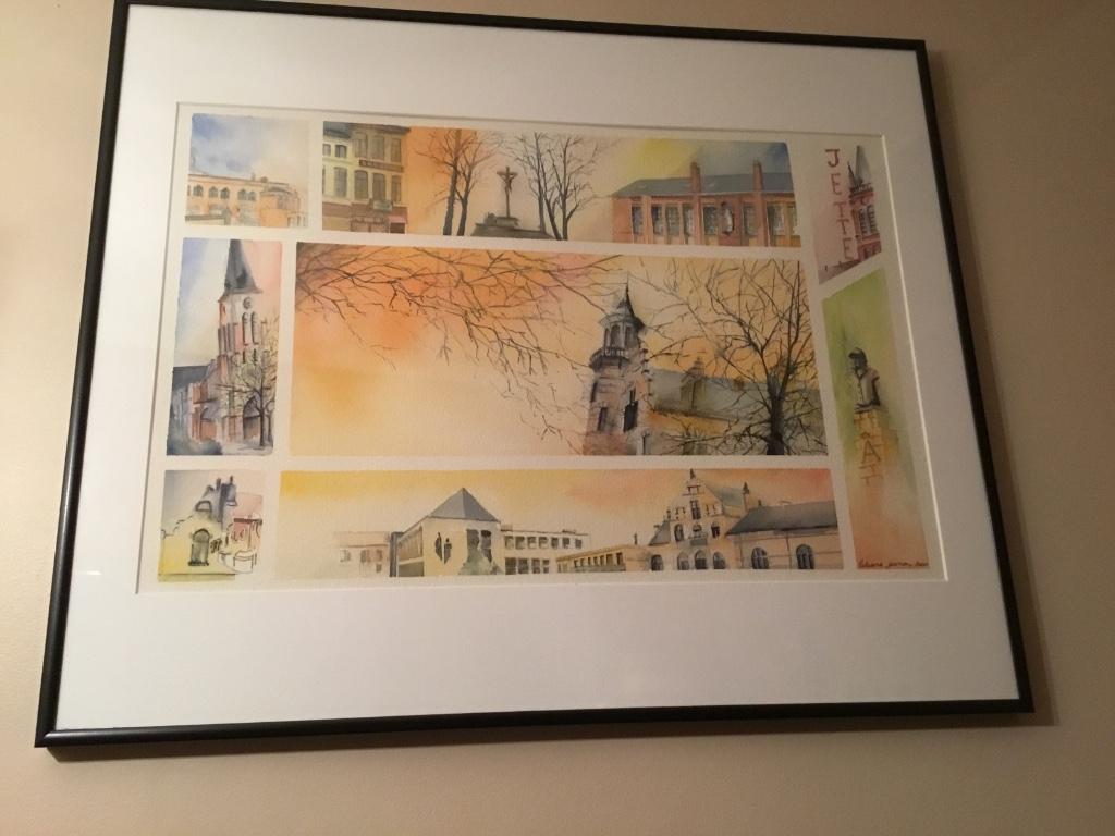 Aquarelle représentant différent lieux de Jette, Antiek en Kunst, Kunst | Schilderijen | Klassiek, Ophalen