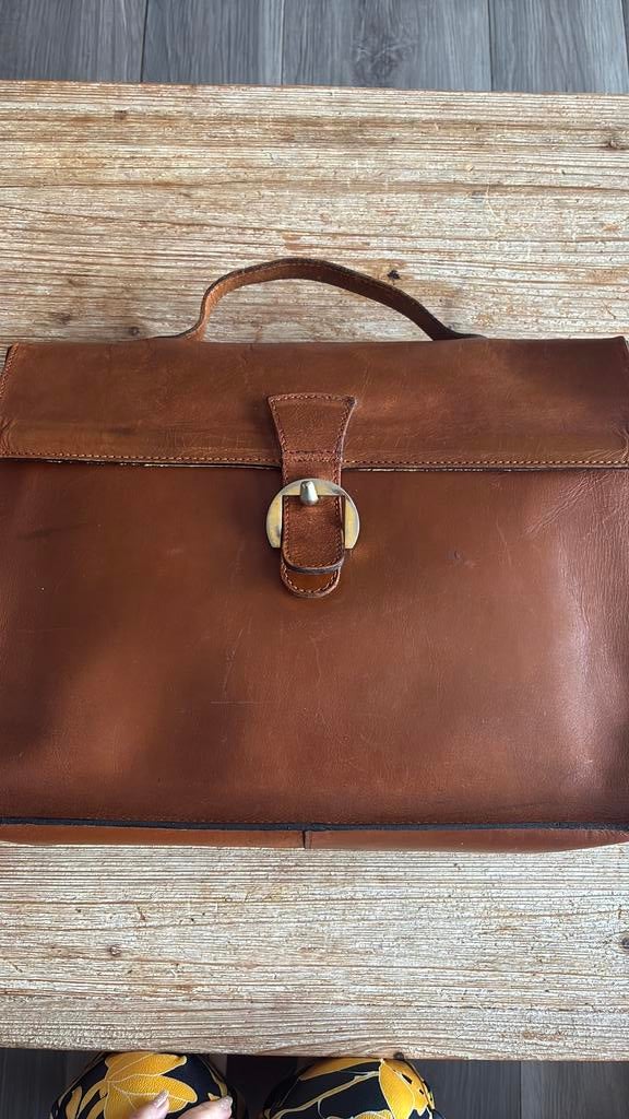 Vintage delvaux aktetas, Bruin, Aktetas of Boekentas, Ophalen of Verzenden, Leer