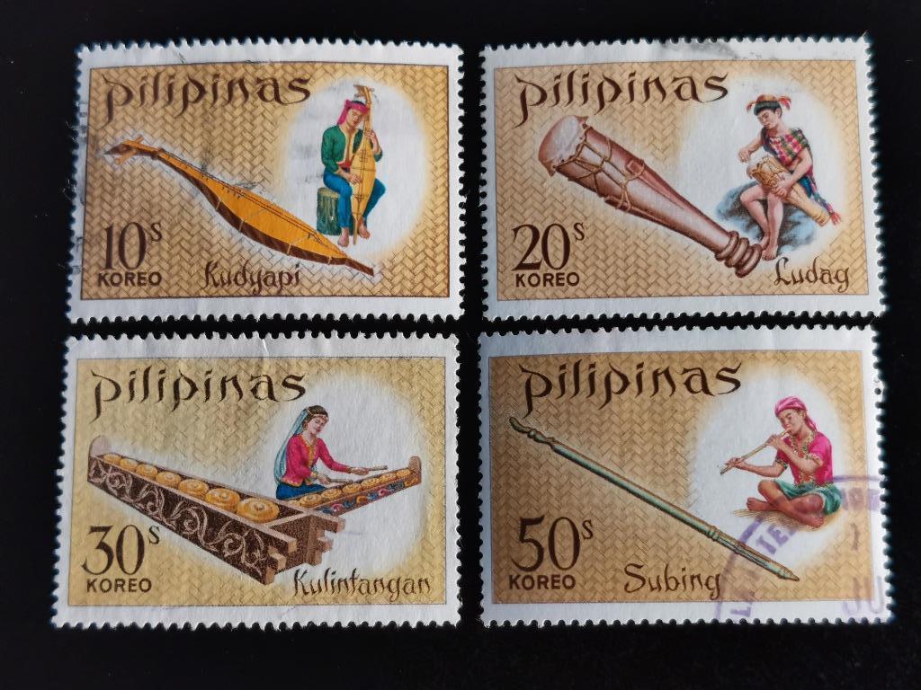 Philippines 1968 - instruments de musique - Sainte Cécile, Enlèvement ou Envoi, Affranchi, Asie du Sud Est