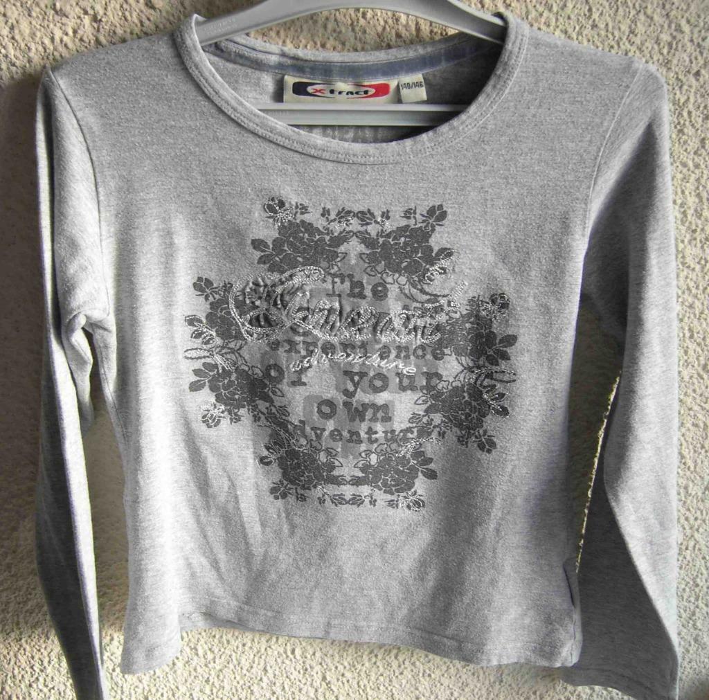 Grijze longsleeve - Xtract - maat 140., Gebruikt, Meisje, Ophalen of Verzenden, Shirt of Longsleeve