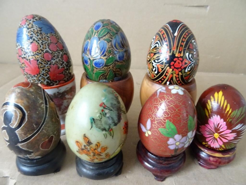 Collectie vintage beschilderde eieren Chinese eieren 1980, Antiek en Kunst, Curiosa en Brocante, Ophalen of Verzenden