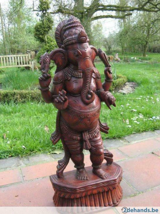 Ganesha beeld hout ca. 74 cm, Ophalen of Verzenden