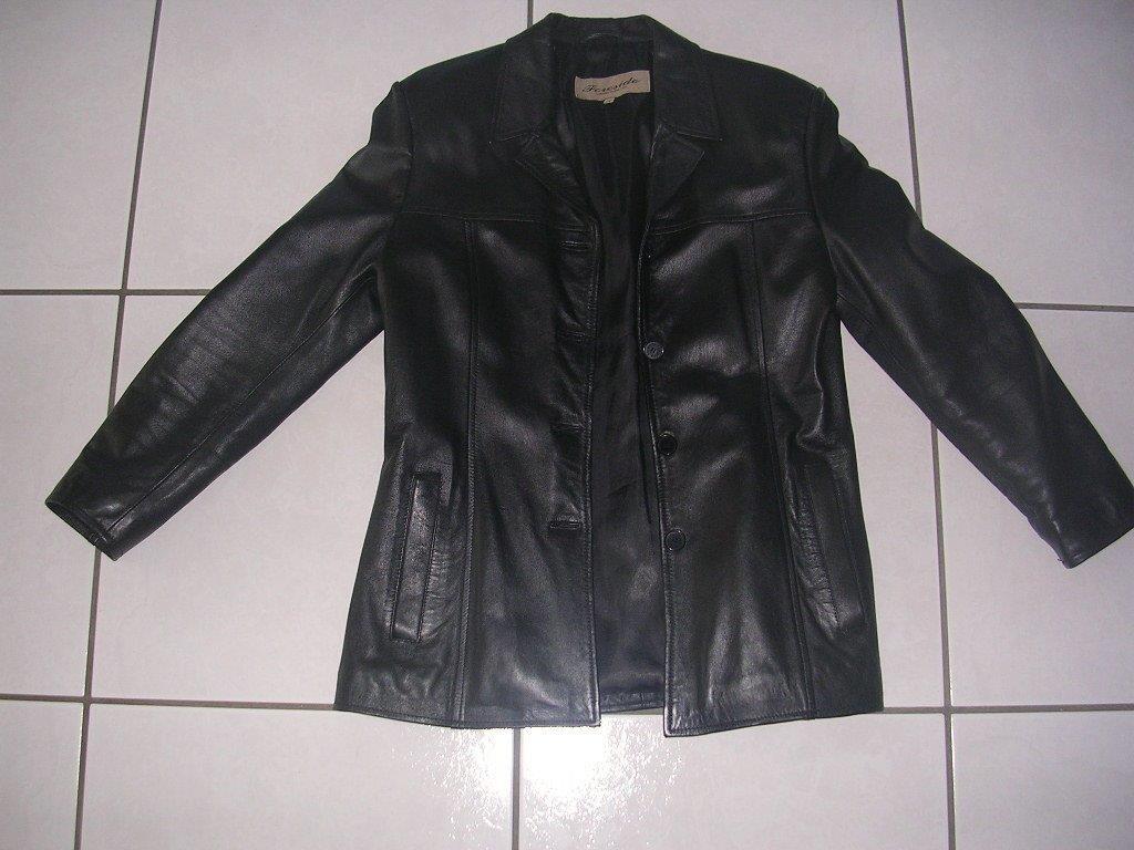 Vintage zwarte lederen vest - maat 36, Foreside, Zwart, Ophalen of Verzenden, Jasje