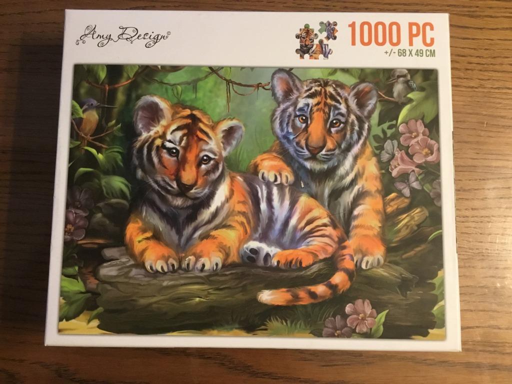 Puzzel Amy Design 1000 stukjes Tijgers, Hobby en Vrije tijd, Denksport en Puzzels, Ophalen of Verzenden, 500 t/m 1500 stukjes