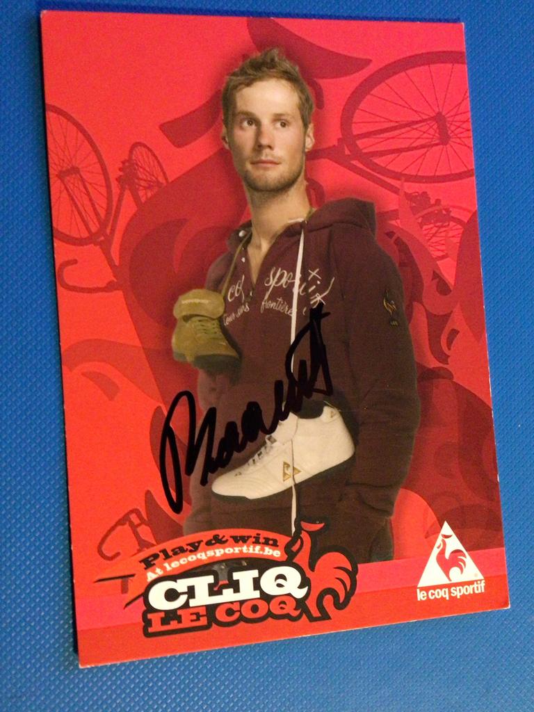 wielerkaart  2008 le coq sportief tom boonen  signe, Envoi, Comme neuf