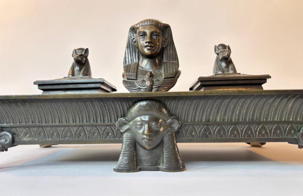 Bronzen inktpot Egypte Empire periode 19e • neo-Egyptisch, Verzenden
