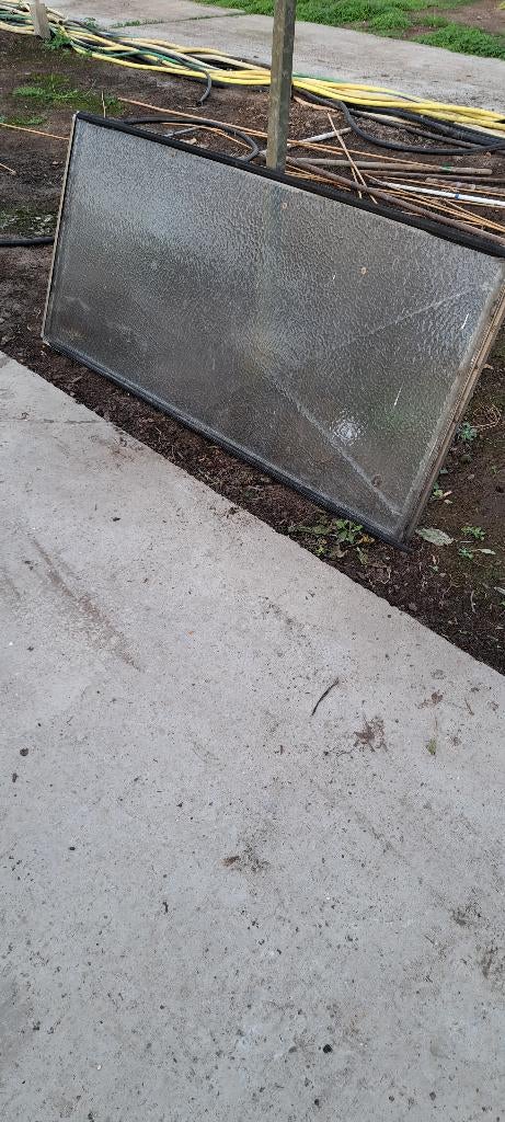 Dak ramen serreglas  aluminium kader 1.65 m x 0.73 m, Ophalen, Gebruikt