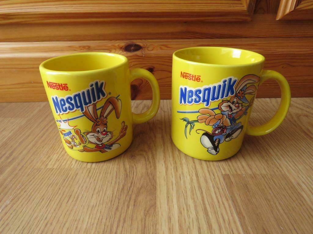2 superbes mug tasses nequik avec lapins, Enlèvement ou Envoi, Neuf, Porcelaine, Tasse(s) et/ou soucoupe(s)