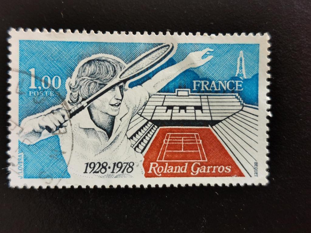 Frankrijk 1978 - sport - tennis - 50 jaar Roland Garros, Ophalen of Verzenden, Gestempeld, Sport