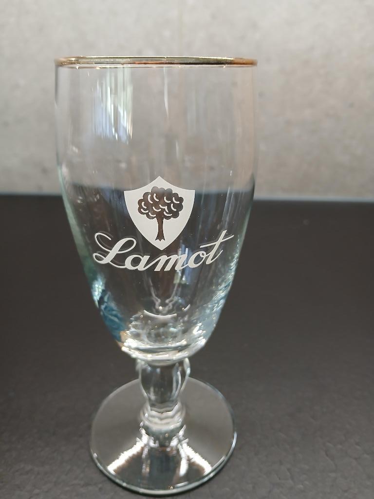Oud LAMOT staand glas van brasserie Lamot in perfecte staat, Verzamelen, Ophalen of Verzenden, Zo goed als nieuw, Glas of Glazen