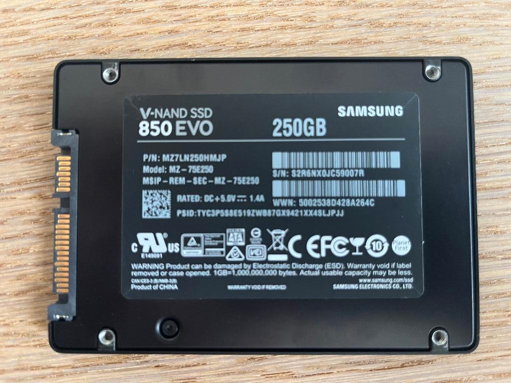 SSD SAMSUNG 850EVO 250GB, Computers en Software, Harde schijven, Intern, Gebruikt, Ophalen of Verzenden, Samsung