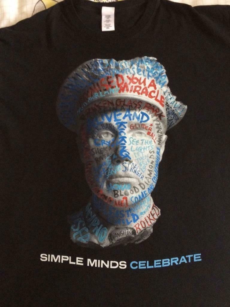 SIMPLE MINDS  CELEBRATE 2013 TOUR  OFFICIAL BLACK T- SHIRT, Autres tailles, Porté, Official Simple Minds, Noir