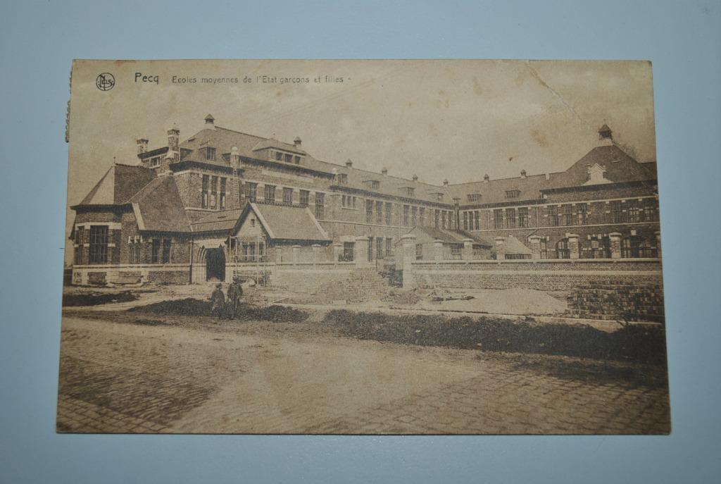 Belgique 1927 Carte postale Pecq/Ecoles moyennes Etat Pliure, Envoi, Hainaut