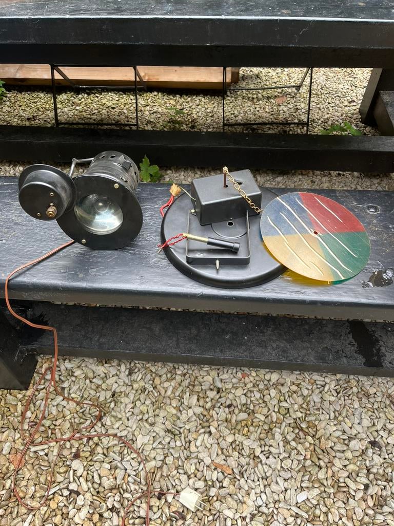 DISCO SPOT VINTAGE TANDY KLEUR ELECTRO LAMP LICHT, Enlèvement ou Envoi, Utilisé, Métal ou Aluminium, Spot encastrable ou Spot mural