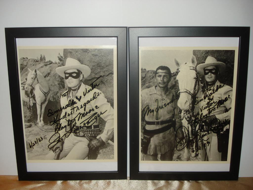 CLAYTON MOORE Photos d'Epoque avec Signature Originale Rare, Rechthoekig Staand, Met lijst, A4 of kleiner, Ophalen of Verzenden