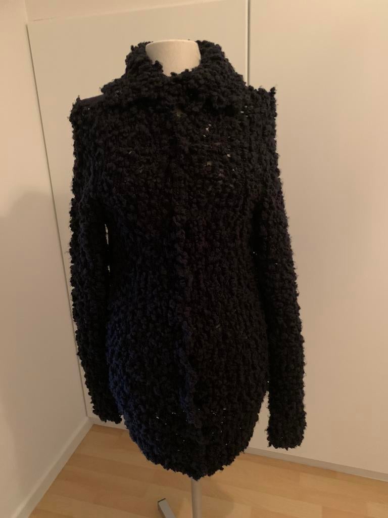 Lange Cardigan vest Turnover S zwart met drukknoppen, Kleding | Dames, Ophalen of Verzenden, Zo goed als nieuw, Zwart
