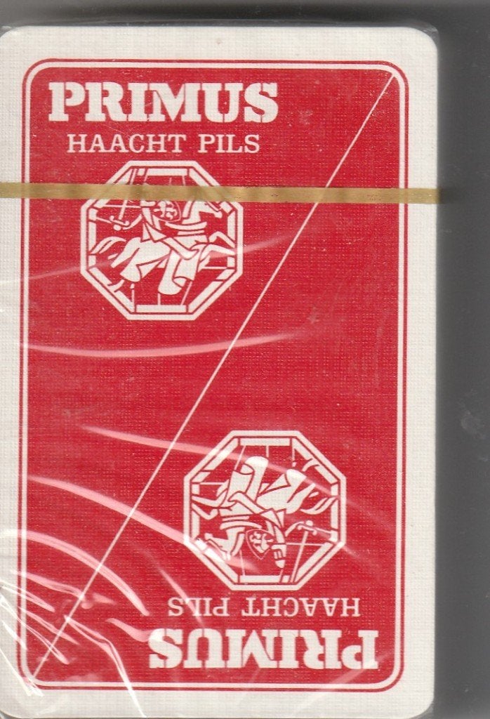 103 / BIER PRIMUS HAACHT PILS ROOD WIT RIDDERS, Ophalen of Verzenden, Nieuw, Speelkaart(en)