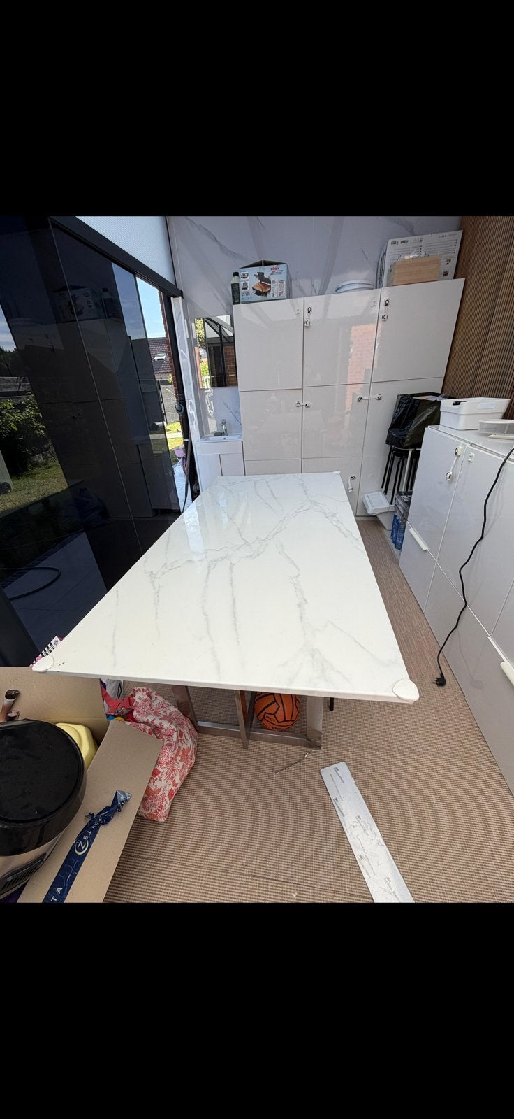 Table à manger en marbre, 150 à 200 cm, 100 à 150 cm, Enlèvement, Utilisé