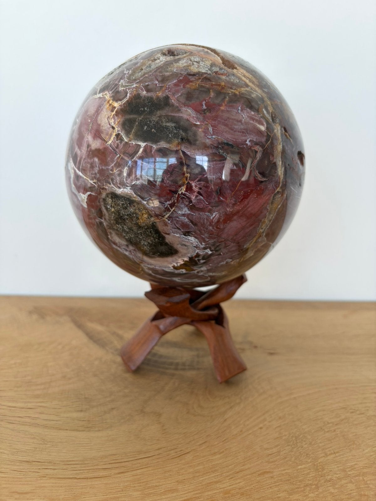 Grote bol van versteend hout – ca. 4 kg – incl. standaard, Enlèvement ou Envoi, Fossile