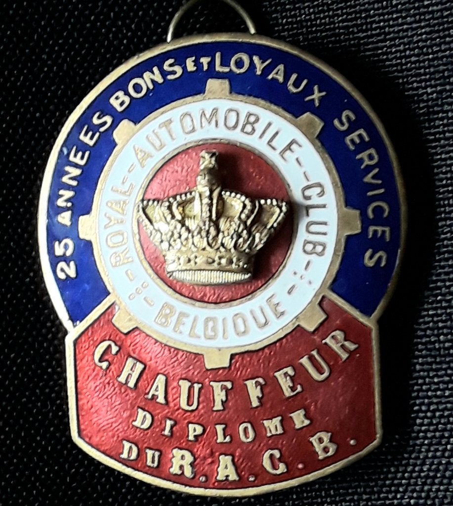 2 Geëmailleerde roze medaille,R.A.C.B, Via secura 2×10€, Ophalen of Verzenden, Zo goed als nieuw, Transport, Speldje of Pin
