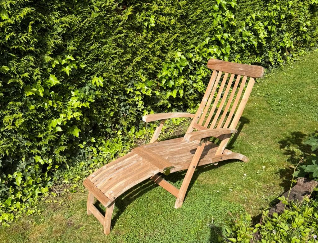 Chaise longue en teak - teck massif, Enlèvement, Utilisé