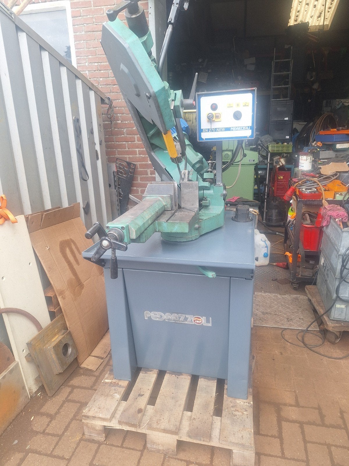 pedrazzoli  bandzaagmachine, Ophalen, Gebruikt, 1200 watt of meer, Afkortzaag