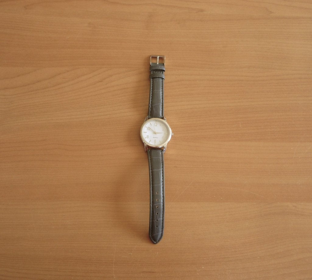 Zilverkleurig horloge met grijze horlogeband, Ophalen of Verzenden