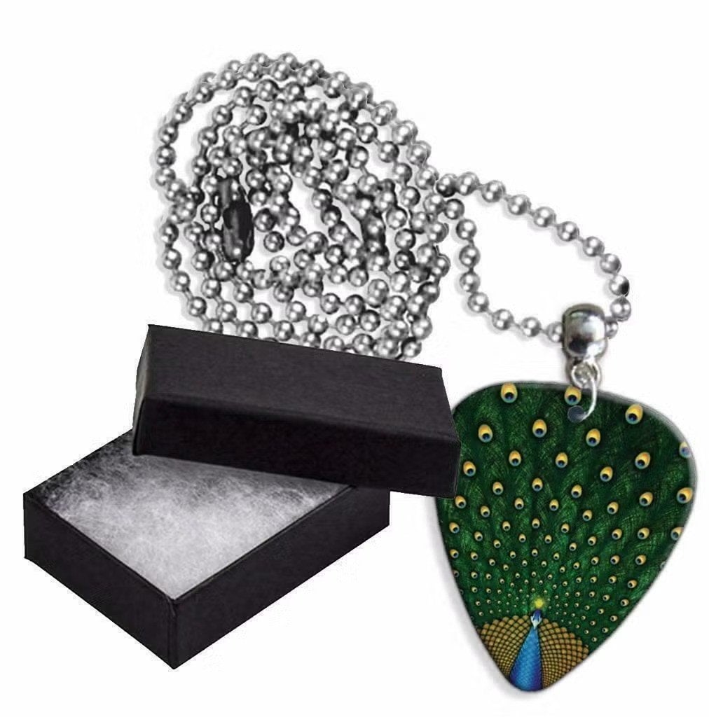 Aluminium plectrum ketting met de afbeelding van een Pauw, Enlèvement ou Envoi, Neuf