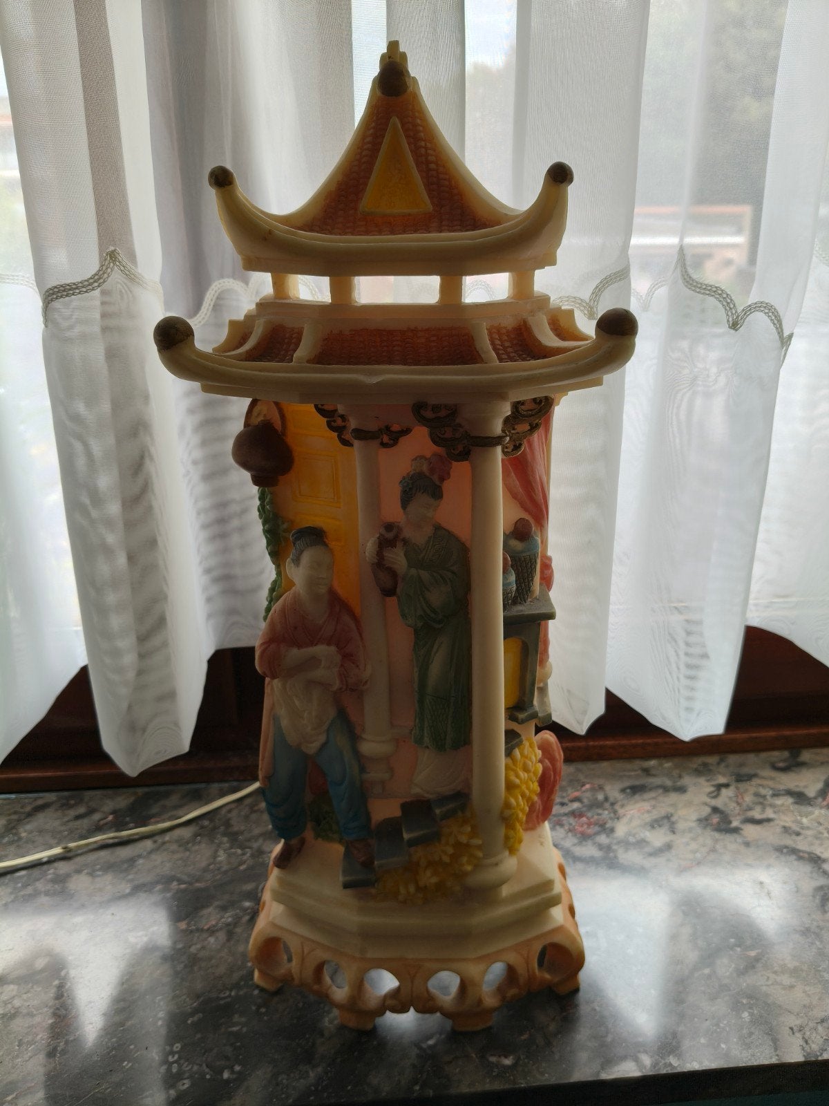 Vintage ceramics Chinese tafel lamp, Antiek en Kunst, Ophalen