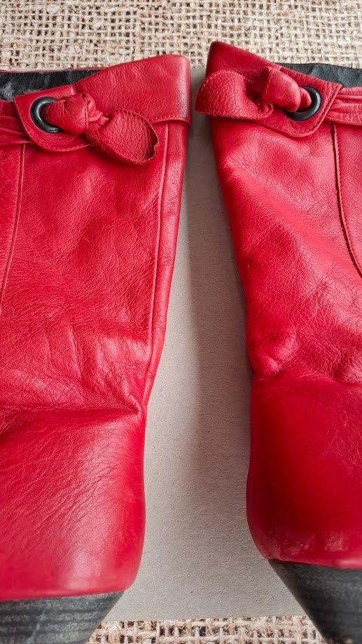 Jolies bottes 38 confortables cuir nappa rouge comme neuves, Rouge, Enlèvement ou Envoi, Comme neuf, Boots et Botinnes