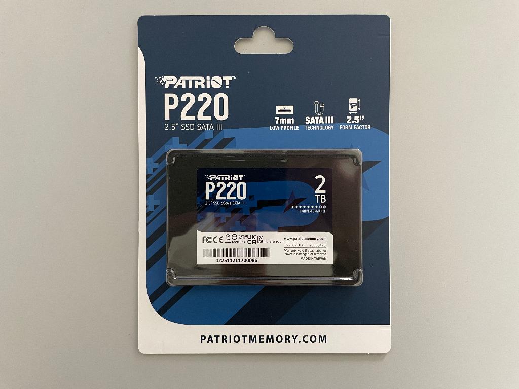 SSD Patriot P220 2TB, Computers en Software, Harde schijven, Nieuw, Desktop, Intern, SSD, SATA, Ophalen