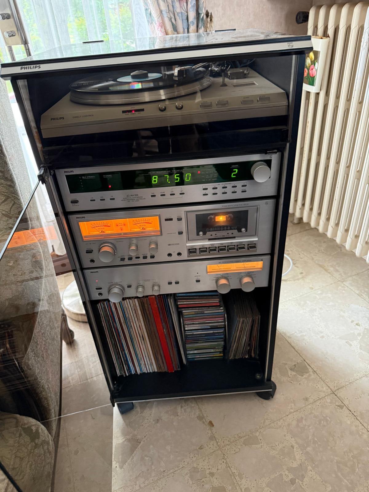 prachtige, vintage Philips hifi-stereotoren (audiomeubel), Audio, Tv en Foto, Stereoketens, Ophalen, Gebruikt, Cassettedeck, Philips