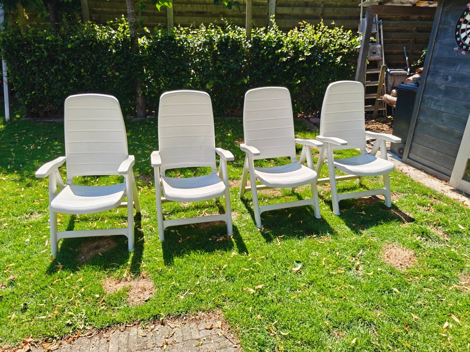 4 Eetstoelen met kussens, Caravanes & Camping, Meubles de camping, Enlèvement, Comme neuf, Chaise de camping