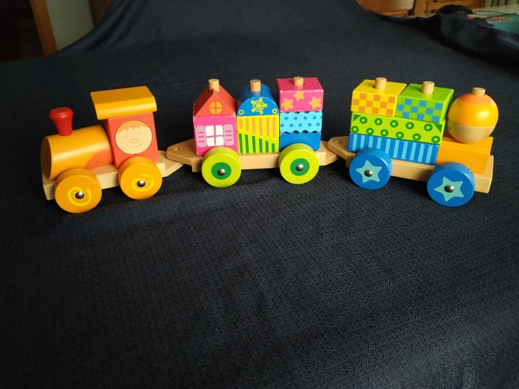 Houten trein 42 cm, Kinderen en Baby's, Ophalen, Zo goed als nieuw
