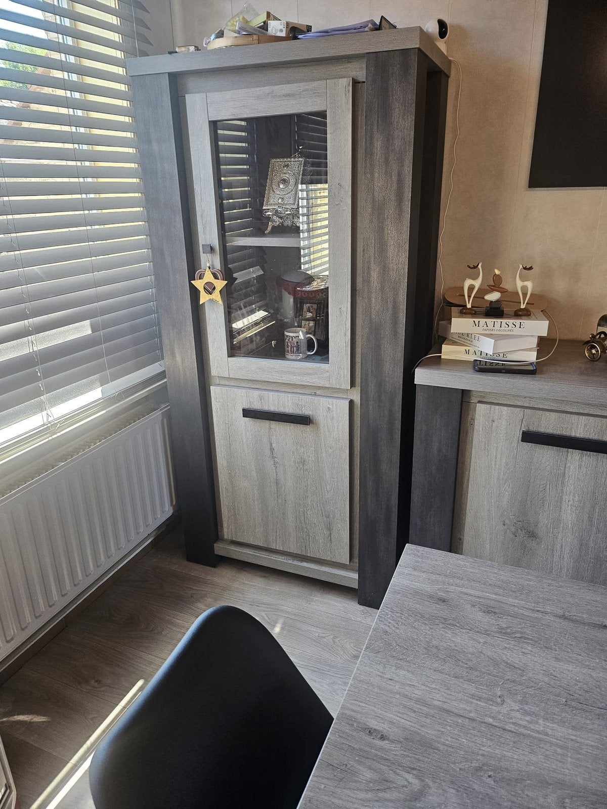 Eettafel + dressoir + Vitrine te koop, Maison & Meubles, Enlèvement, Utilisé