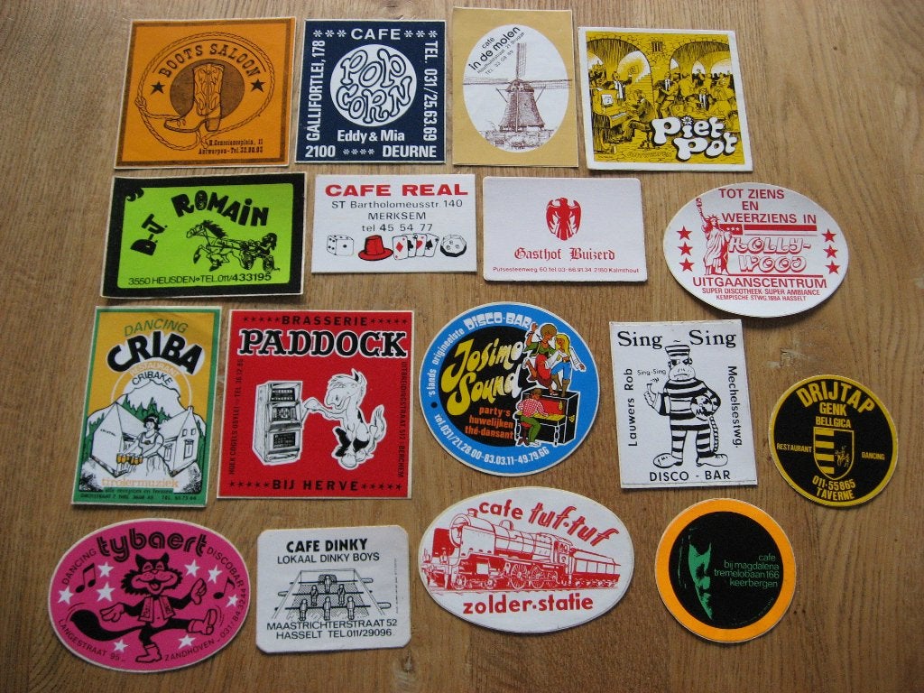 Vintage Stickers Club Bar Dancing Night Cafe Brasserie, Collections, Enlèvement ou Envoi, Neuf, Autres types