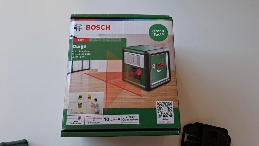 Bosch Quigo Kruislijnlaser, Doe-het-zelf en Bouw, Ophalen of Verzenden, Zo goed als nieuw, Overige meters
