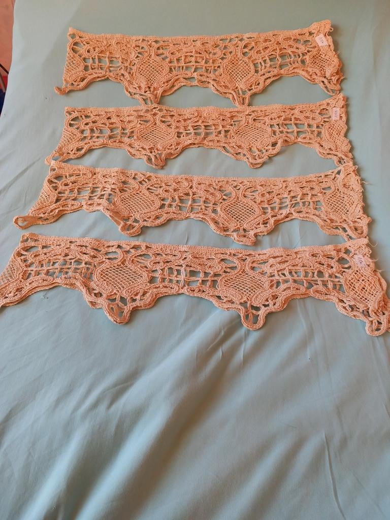 4 banden van 115 cm vintage kant, oude gordijnen, Ophalen of Verzenden