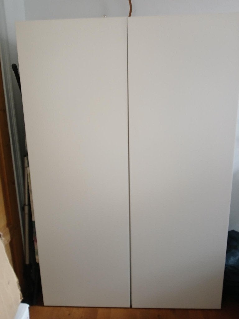 Witte kledingkast (type IKEA Platsa), Huis en Inrichting, Ophalen, 100 tot 150 cm, Zo goed als nieuw, 150 tot 200 cm