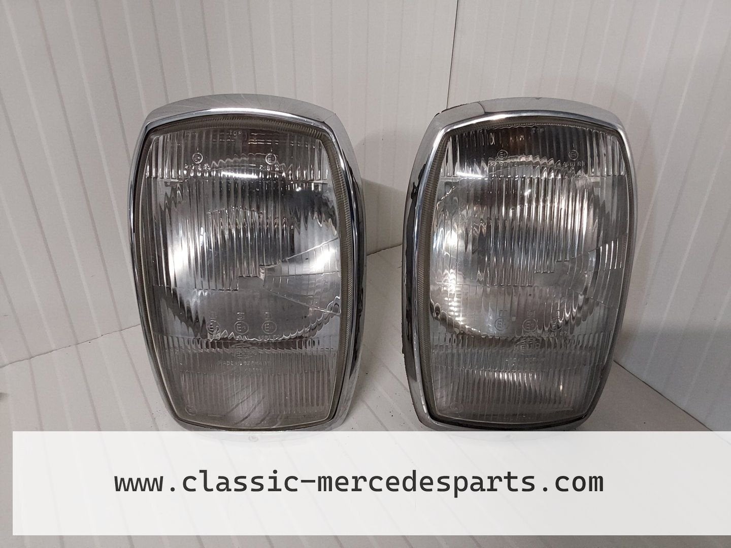 Koplampenranden chroom 2x Mercedes W114 W115, Gebruikt, -, Ophalen of Verzenden, -