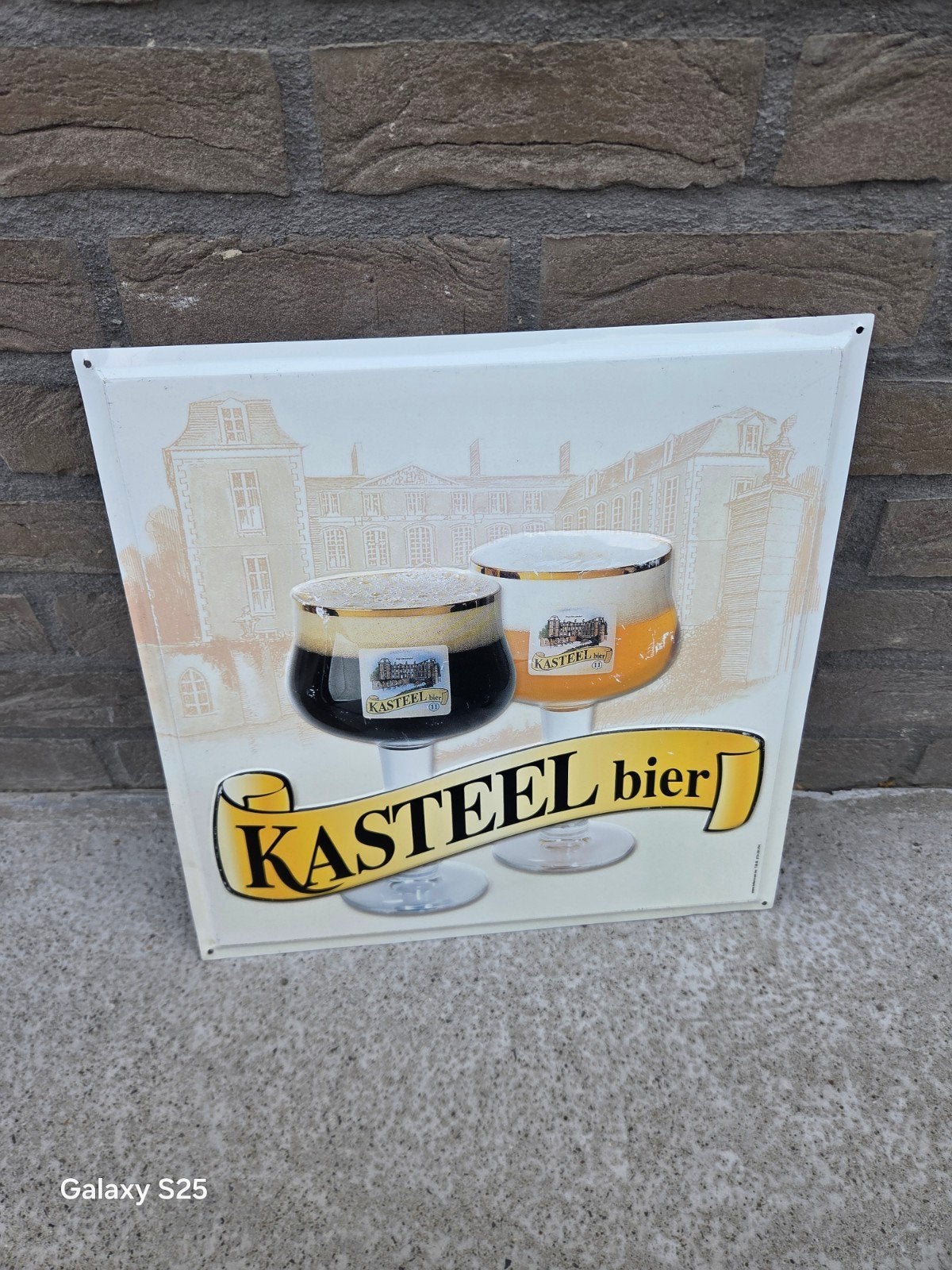 plaque publicitzire Kasteel bier, Enlèvement, Utilisé, Panneau publicitaire