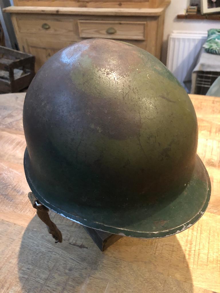 Casque belge ABBL M51 type US camouflé, Collections, Envoi, Armée de terre, Casque ou Béret