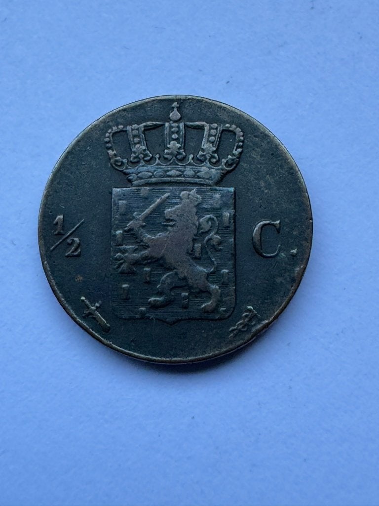 Nederland - 1/2 cent 1864, Ophalen of Verzenden, Koning Willem III, 1 cent, Losse munt
