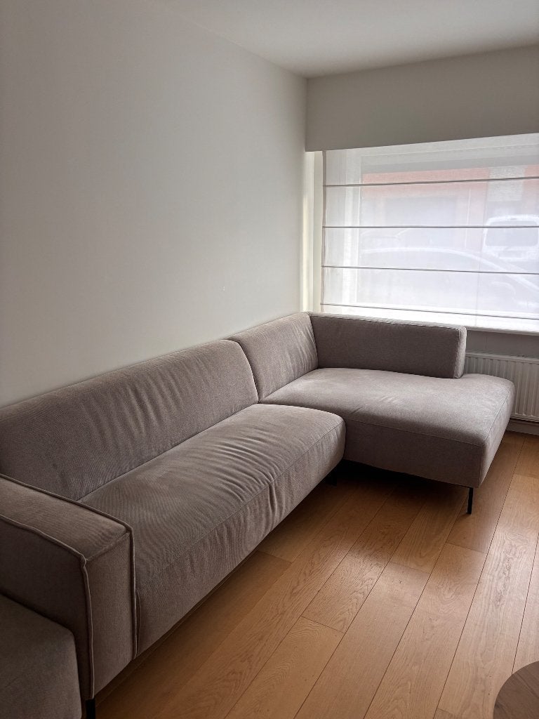 Zetel met bijhorende poef, 150 cm ou plus, Comme neuf, Enlèvement, Tissus