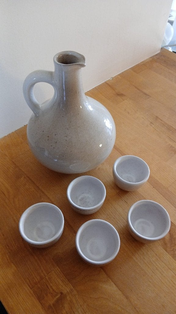 Set apéritif céramique Lampecco blanc-beige, Antiquités & Art, Enlèvement ou Envoi