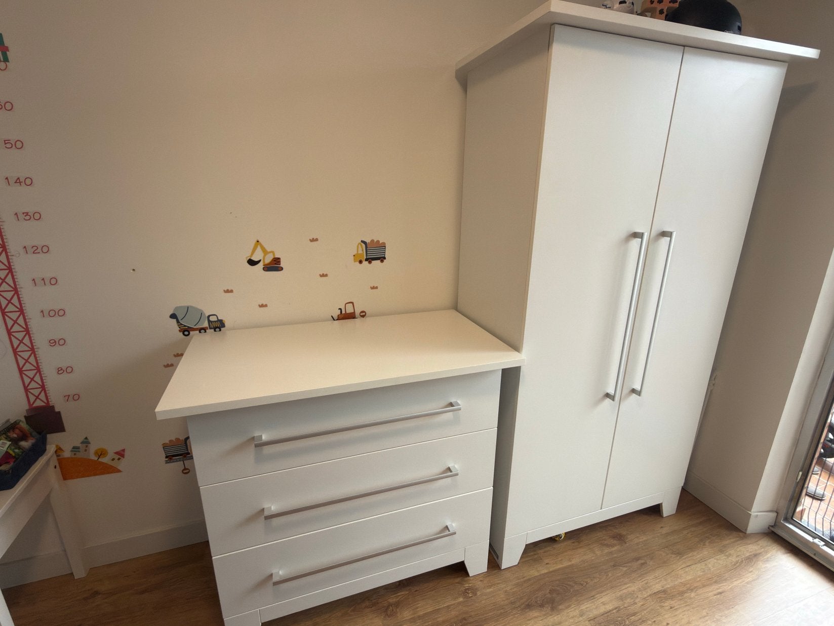 3-delige kinderkamer |Interbaby| meegroeibed, commode, kast, Ophalen, Zo goed als nieuw