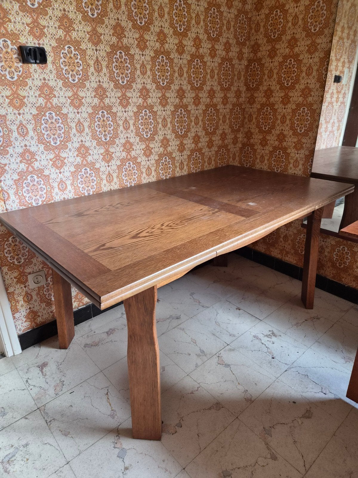 eiken (verlengbare) tafel, Huis en Inrichting, Ophalen, Gebruikt, Eikenhout, 50 tot 100 cm