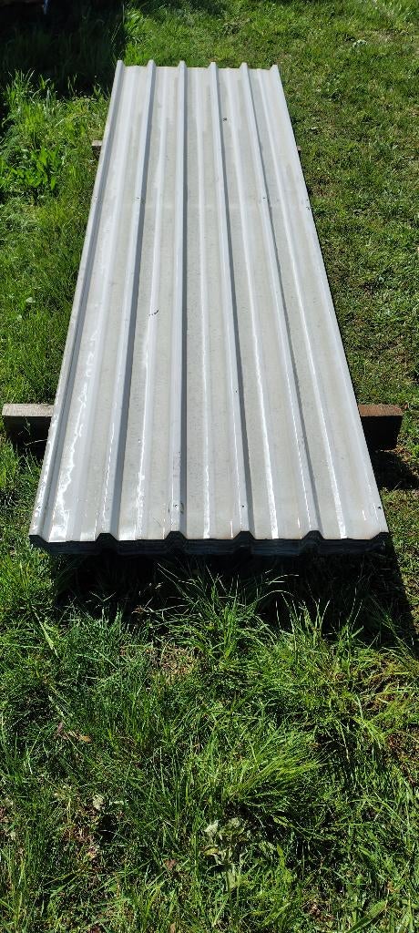 55 metalen dakplaten 360cm lang 100cm breed 24 euro per stuk, Doe-het-zelf en Bouw, Dakpannen en Dakbedekking, Gebruikt, 15 m² of meer