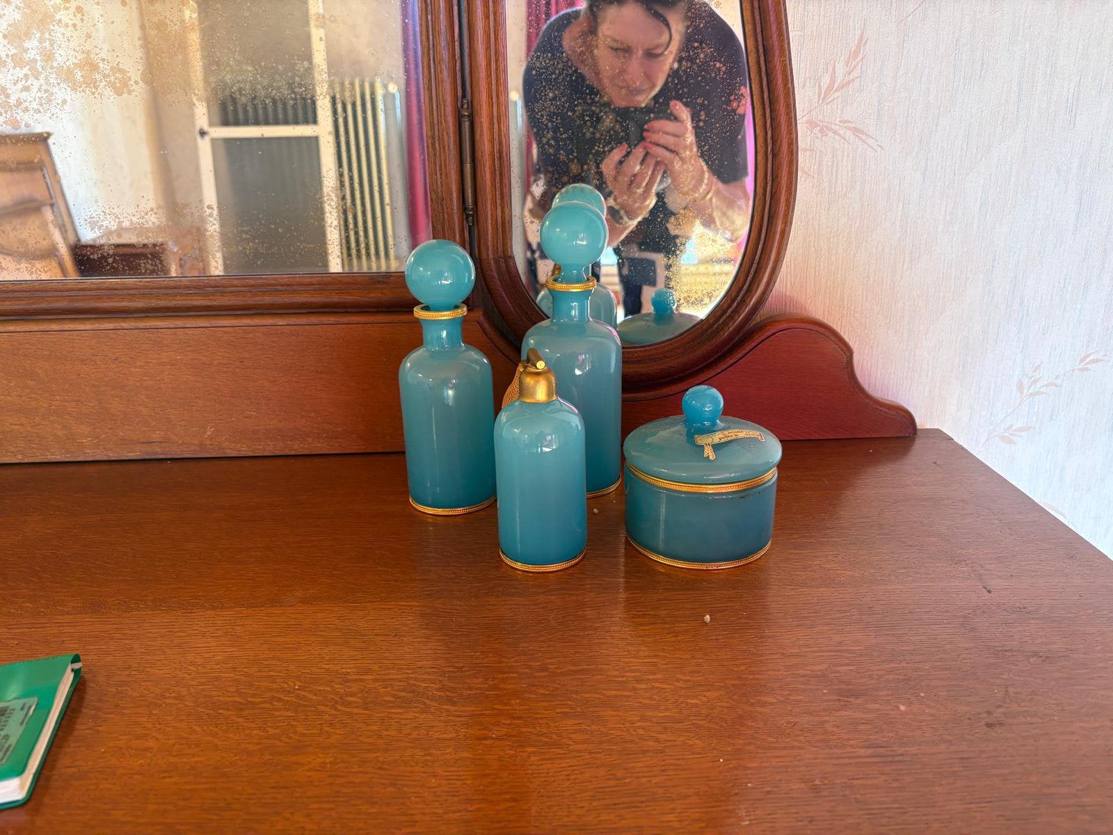 Boudoir set vintage, Vintage, Blauw, Ophalen of Verzenden, Zo goed als nieuw